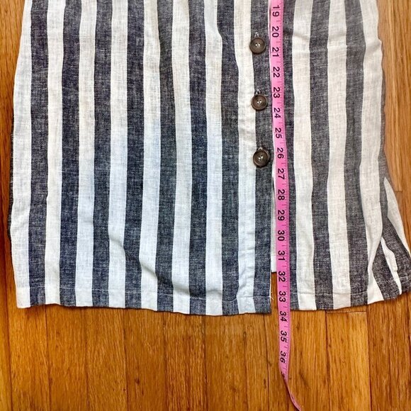 NWT Infinity Raine Love Tree Linen Button Up Stripe V Neck Dress, Size M - Picture 14 of 14